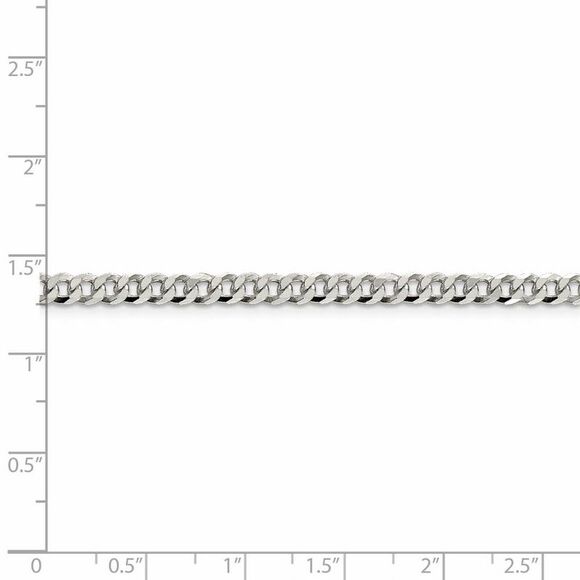 4mm, Sterling Silver, Solid Beveled Curb Chain Necklace, 22 Inch - Picture 5 of 8